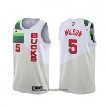 Maillot Milwaukee Bucks D.j. Wilson No 5 Ville 2018 Crema