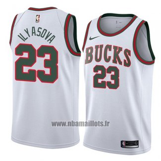 Maillot Milwaukee Bucks Ersan Ilyasova No 23 Classic 2018 Blanc