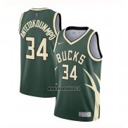 Maillot Milwaukee Bucks Giannis Antetokounmpo No 34 Earned 2020-21 Vert