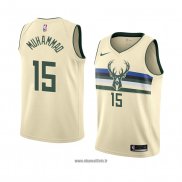 Maillot Milwaukee Bucks Shabazz Muhammad No 15 Ville 2018 Crema