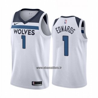 Maillot Minnesota Timberwolves Anthony Edwards NO 1 Association Blanc