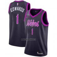 Maillot Minnesota Timberwolves Anthony Edwards NO 1 Ville 2018-19 Volet