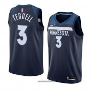 Maillot Minnesota Timberwolves Jared Terrell No 3 Icon 2017-18 Bleu