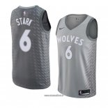 Maillot Minnesota Timberwolves Jonathan Stark No 6 Ville 2018 Gris