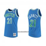 Maillot Minnesota Timberwolves Kevin Garnett NO 21 Hardwood Classics Throwback Bleu