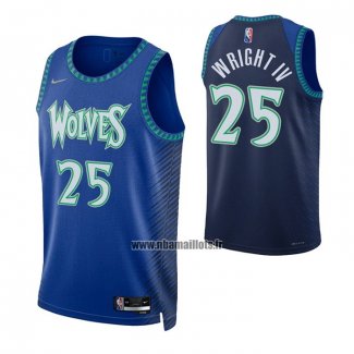 Maillot Minnesota Timberwolves Mckinley Wright Iv NO 25 Ville 2021-22 Bleu