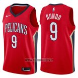 Maillot New Orleans Pelicans Rajon Rondo No 9 Statement 2017-18 Rouge
