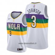 Maillot New Orleans Pelicans Stanley Johnson No 3 Ville Blanc