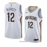 Maillot New Orleans Pelicans Trevon Bluiett No 12 Association 2018 Blanc