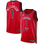 Maillot New Orleans Pelicans Zion Williamson NO 1 Statement 2023-24 Rouge