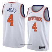 Maillot New York Knicks Isaiah Hicks No 4 Statement 2018 Blanc