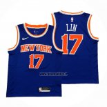 Maillot New York Knicks Jeremy Lin NO 17 Icon Bleu