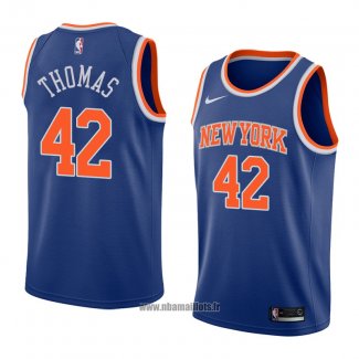 Maillot New York Knicks Lance Thomas No 42 Icon 2018 Bleu