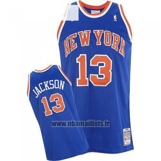 Maillot New York Knicks Mark Jackson No 13 Retro Bleu