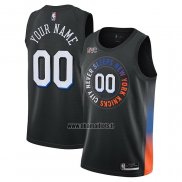 Maillot New York Knicks Personnalise Ville 2020-21 Noir