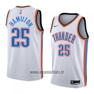 Maillot Oklahoma City Thunder Daniel Hamilton No 25 Association 2018 Blanc