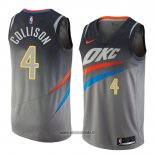 Maillot Oklahoma City Thunder Nick Collison No 4 Ville 2018 Gris