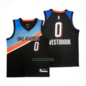 Maillot Oklahoma City Thunder Russell Westbrook NO 0 Ville 2020-21 Noir