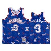 Maillot Philadelphia 76ers Allen Iverson No 3 Hardwood Classics Tear Up Pack Bleu