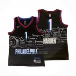 Maillot Philadelphia 76ers James Harden NO 1 Ville 2020-21 Noir