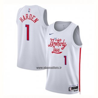 Maillot Philadelphia 76ers James Harden NO 1 Ville 2022-23 Blanc