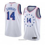 Maillot Philadelphia 76ers Jonathon Simmons No 14 Earned 2018-19 Blanc