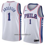 Maillot Philadelphia 76ers Justin Anderson No 1 Association 2018 Blanc