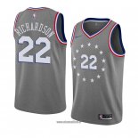 Maillot Philadelphia 76ers Malachi Richardson No 22 Ville 2018-19 Gris