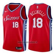 Maillot Philadelphia 76ers Marco Belinelli No 18 Statement 2017-18 Rouge