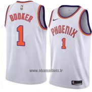 Maillot Phoenix Suns Devin Booker No 1 Hardwood Classic 2018 Blanc