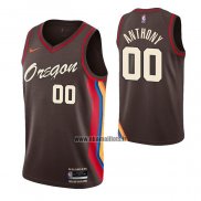 Maillot Portland Trail Blazers Carmelo Anthony No 00 Ville 2020-21 Marron