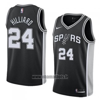 Maillot San Antonio Spurs Darrun Hilliard No 24 Icon 2018 Noir