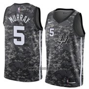 Maillot San Antonio Spurs Dejounte Murray No 5 Ville 2018 Gris