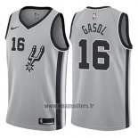 Maillot San Antonio Spurs Pau Gasol No 16 Statement 2017-18 Gris