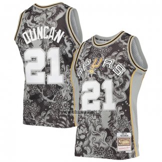 Maillot San Antonio Spurs Tim Duncan NO 21 Special Year of The Tiger Noir.