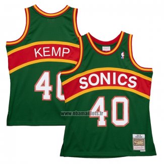 Maillot Seattle Supersonics Shawn Kemp NO 40 Mitchell & Ness 1994-95 Vert