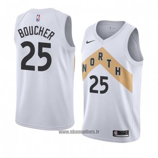 Maillot Tornto Raptors Chris Boucher No 25 Ville 2018 Blanc