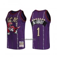 Maillot Tornto Raptors Tracy McGrady No 1 Mitchell & Ness 1998-99 Volet