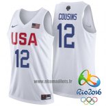 Maillot USA 2016 Demarcus Cousins No 12 Blanc