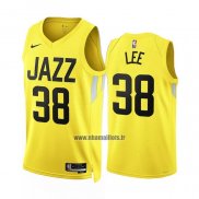 Maillot Utah Jazz Saben Lee NO 38 Icon 2022-23 Jaune