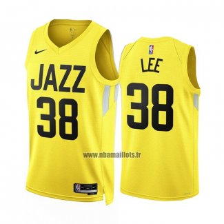 Maillot Utah Jazz Saben Lee NO 38 Icon 2022-23 Jaune