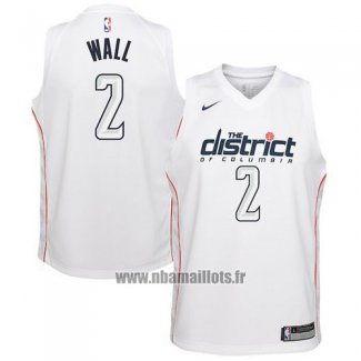 Maillot Washington Wizards Wall No 2 Ville 2017-18 Blanc