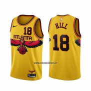 Maillot Atlanta Hawks Solomon Hill NO 18 Ville 2021-22 Jaune