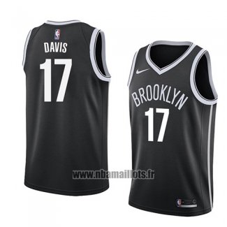 Maillot Brooklyn Nets Ed Davis No 17 Icon 2018 Noir