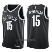 Maillot Brooklyn Nets Isaiah Whitehead No 15 Icon 2017-18 Noir