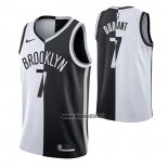 Maillot Brooklyn Nets Kevin Durant NO 7 Split Noir Blanc