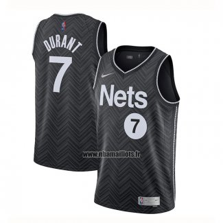 Maillot Brooklyn Nets Kevin Durant No 7 Earned 2020-21 Noir