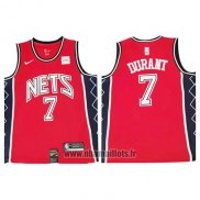 Maillot Brooklyn Nets Kevin Durant No 7 Retro Rouge
