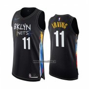 Maillot Brooklyn Nets Kyrie Irving NO 11 Ville 2020-21 Authentique Noir