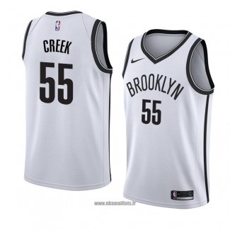 Maillot Brooklyn Nets Mitch Creek No 55 Association 2018 Blanc